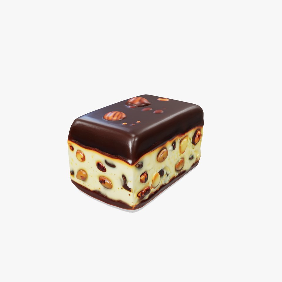 Luxury Chocolate Almond Ice Cream Bar model pack